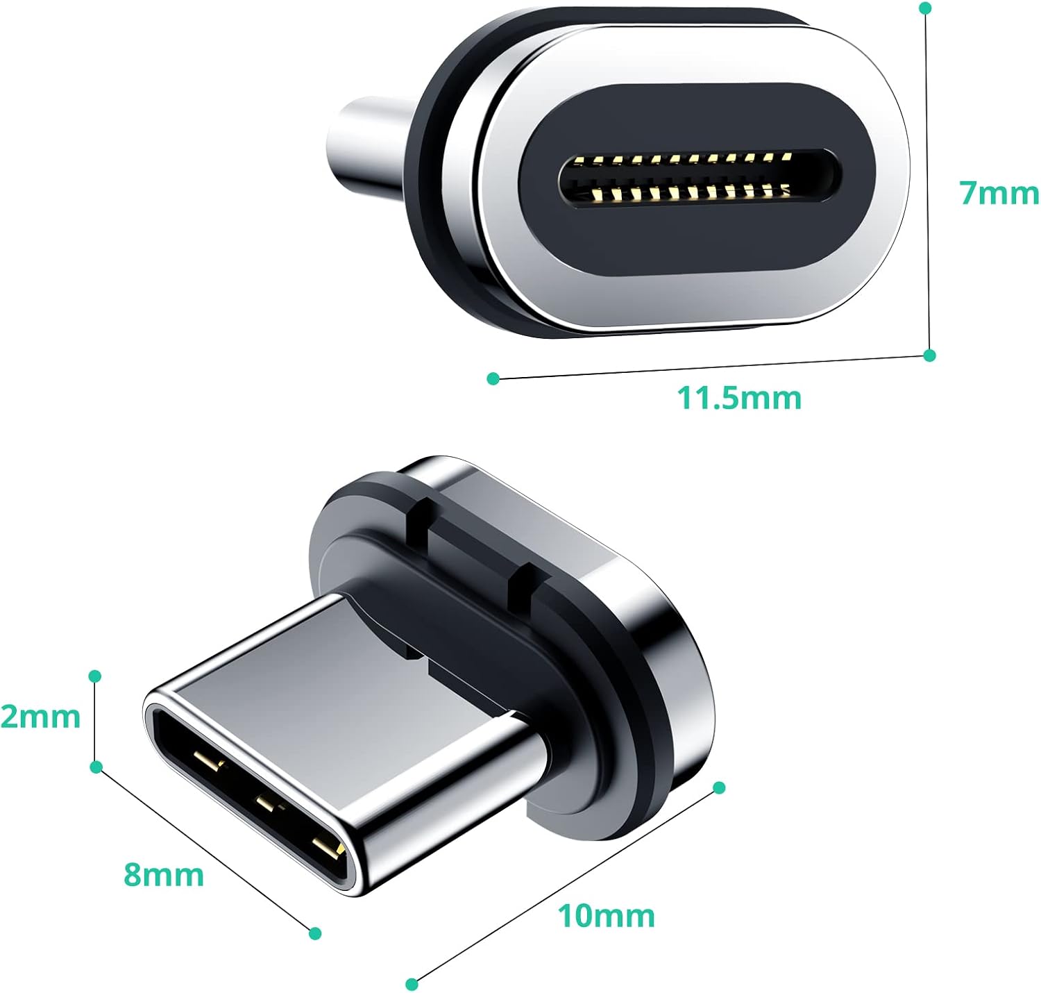 Detalle 2 de HanCenDa 3er-Pack magnetischer USB‑C‑Spitze