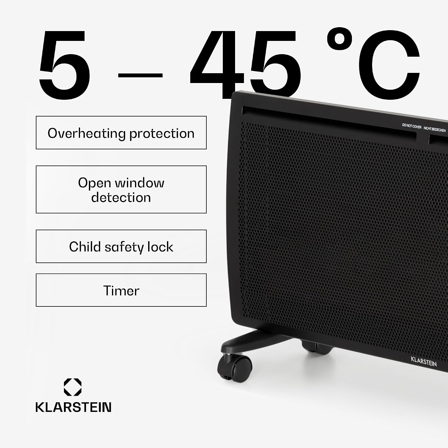 Detalle 2 de Klarstein HotSpot Wave – grzejnik elektryczny 2000 W, konwekcja i podczerwień