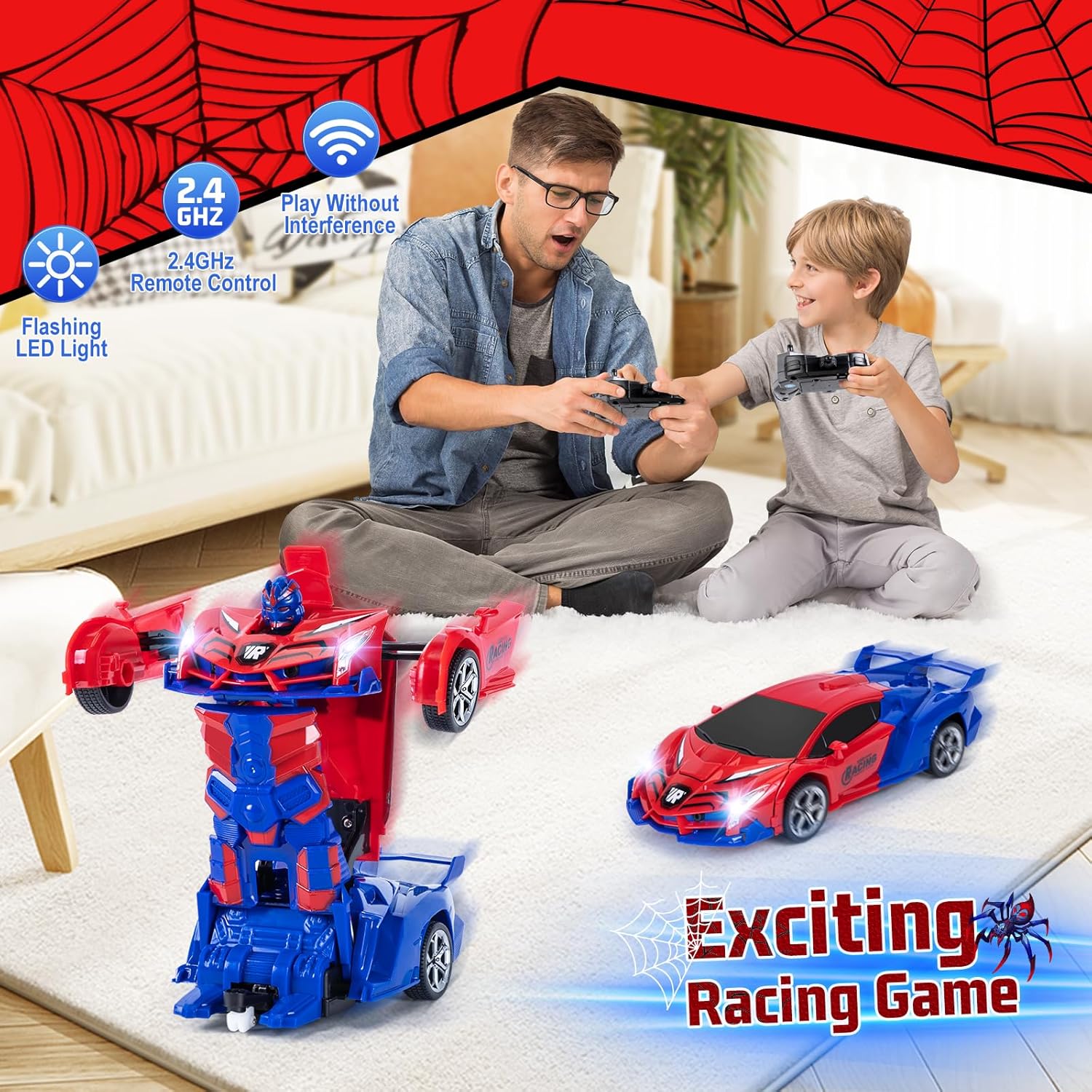 Thumbnail 4 de Yellcetoy Transform Toys RC Spider Car (2.4Ghz) with Hand Gesture Control, LED, Music & Sound Effects