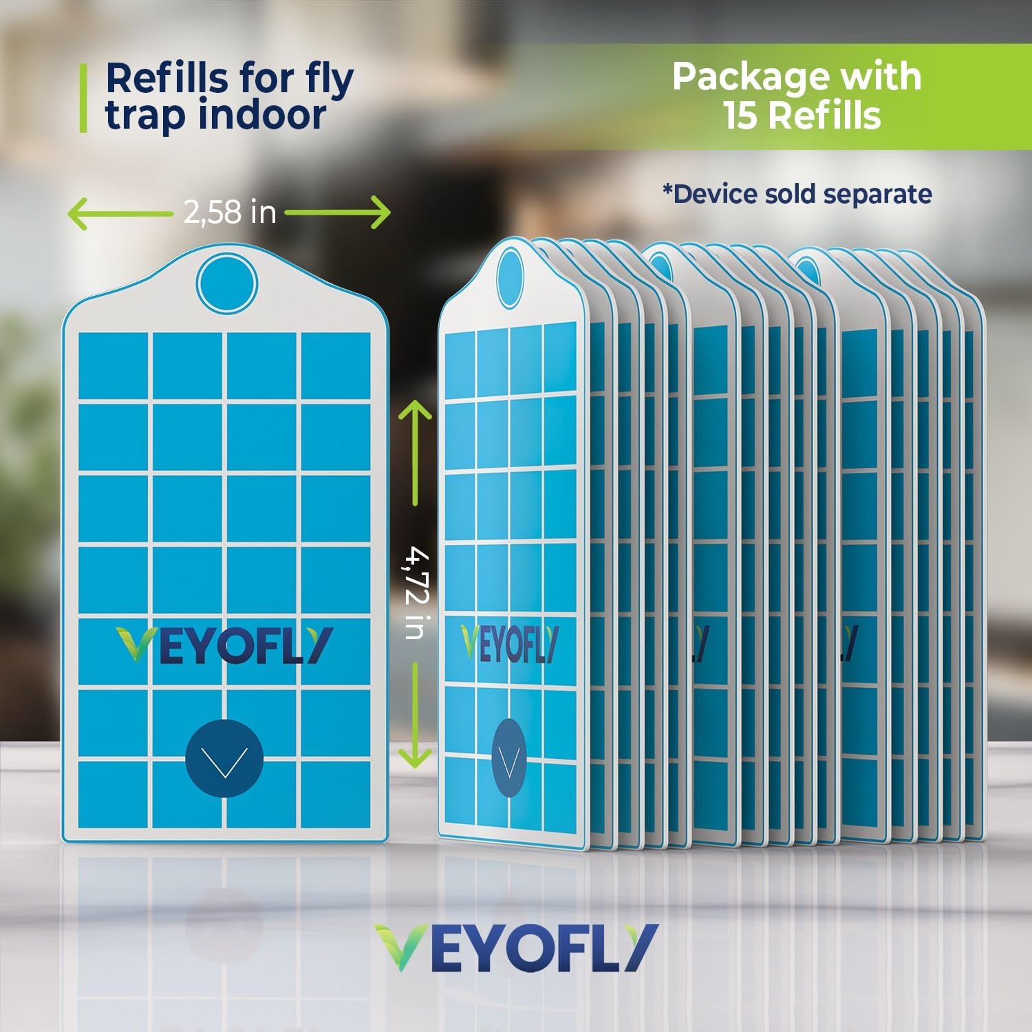 Detalle de VEYOFLY VF02 Fruit Fly Trap Refills, 15-Pack Adhesive Boards