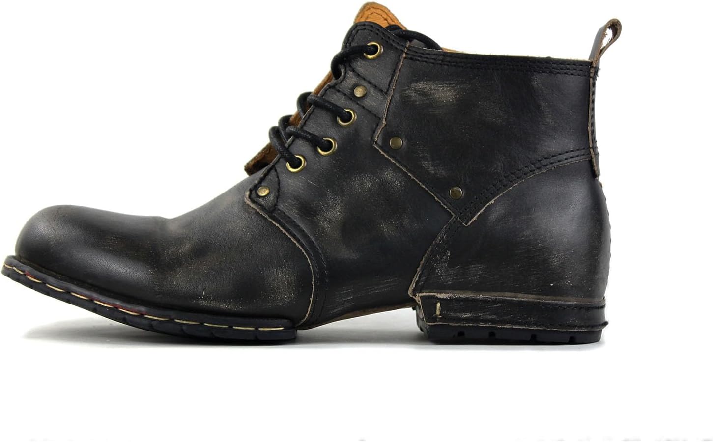Detalle de OSSTONE Herren Leder Chukka-Stiefel Worker Biker Boots OS-6015-1-A-R