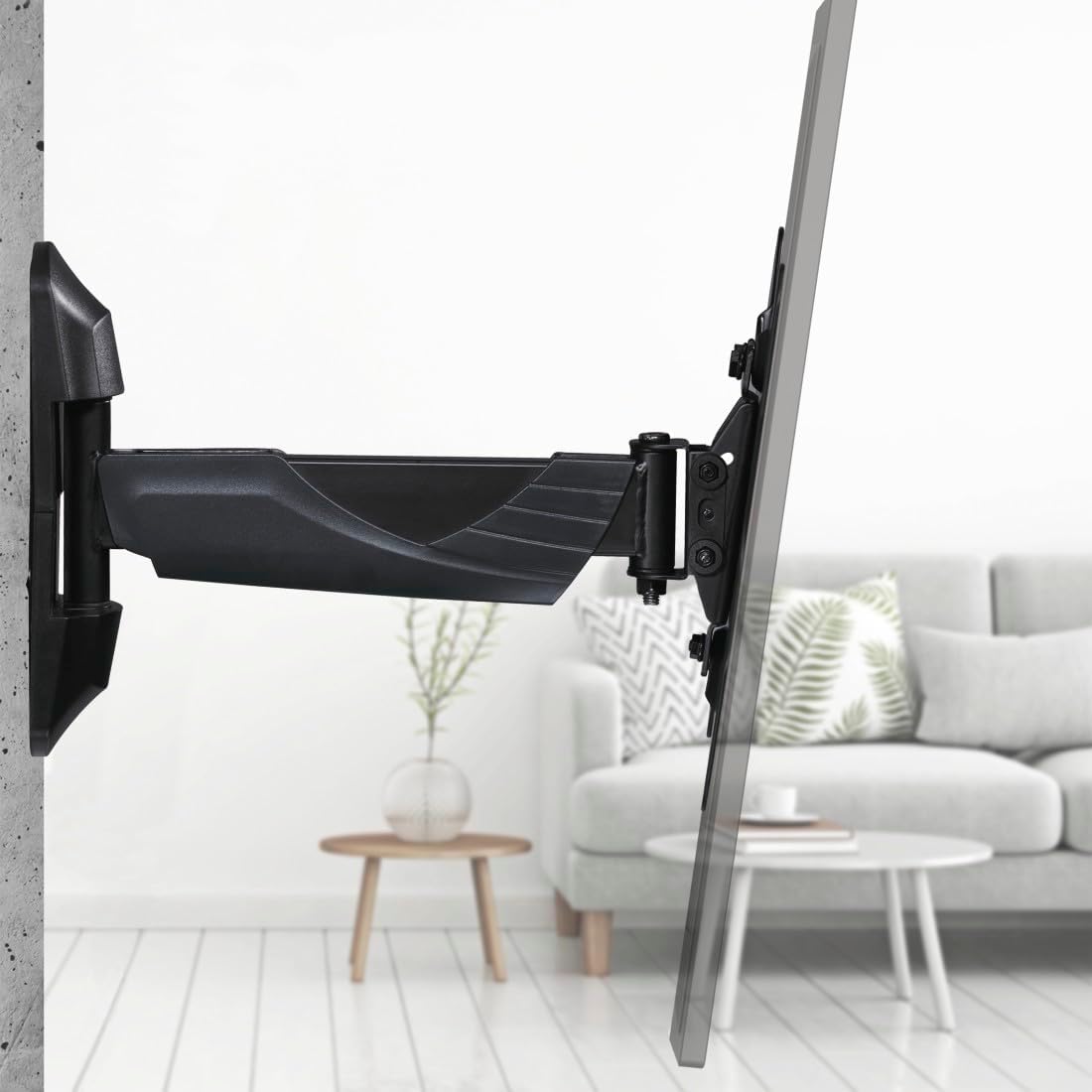 Detalle 2 de Hama schwenkbare & neigbare TV-Wandhalterung für 19–50 Zoll (VESA 75×75 bis 200×200, bis 35 kg), schwarz