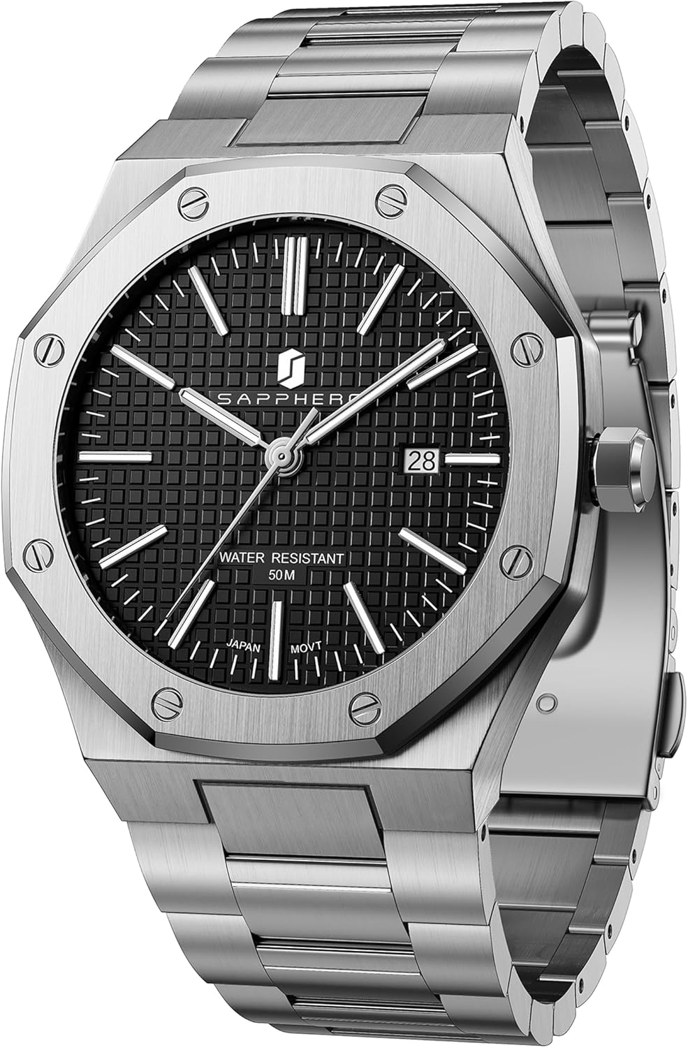 Thumbnail 6 de SAPPHERO Herren Uhr Edelstahl-Quarzuhr: zeitloses Design, zuverlässige Präzision