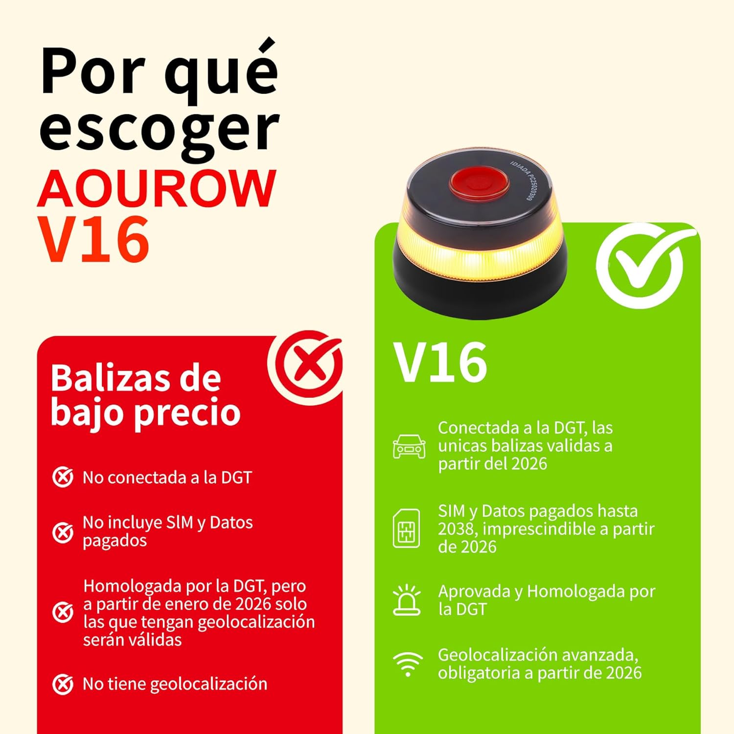 Thumbnail 3 de Aourow V16 Connectado Luz Emergencia Coche 12 Años