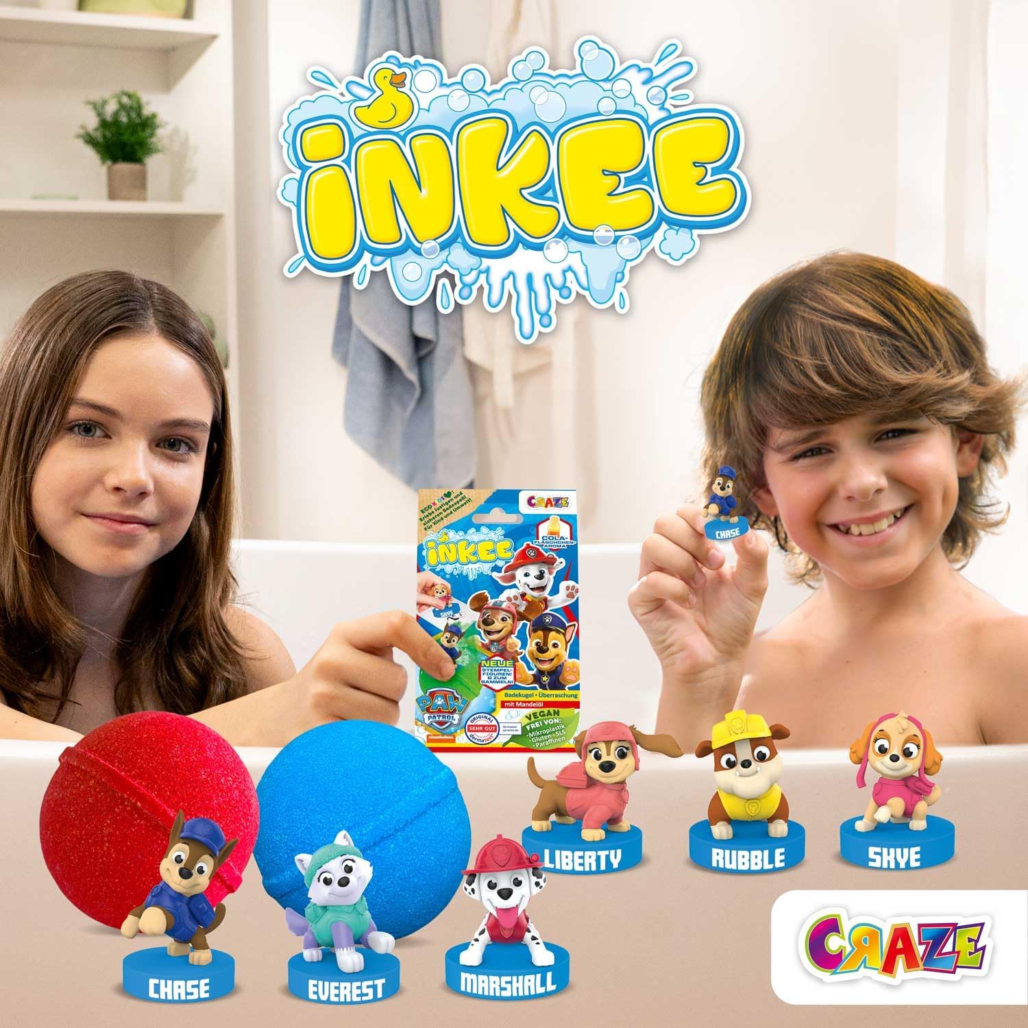 Detalle 2 de Inkee Paw Patrol 🎁 Bombas de baño con sorpresa y aroma a chicle