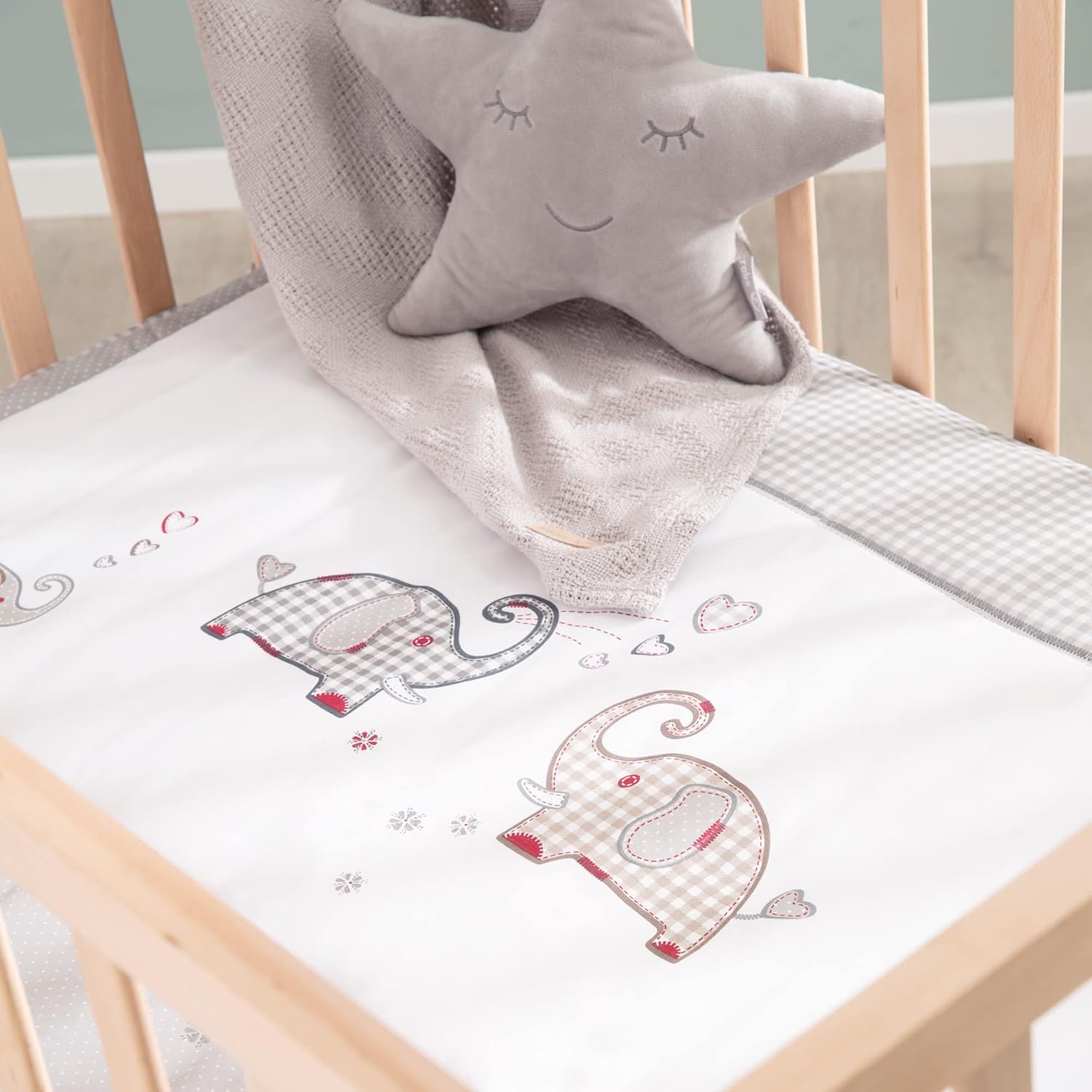 Detalle de roba Laufgitter Jumbotwins 75 x 100 cm inkl. Einlage – mobiles Krabbellager aus Naturholz