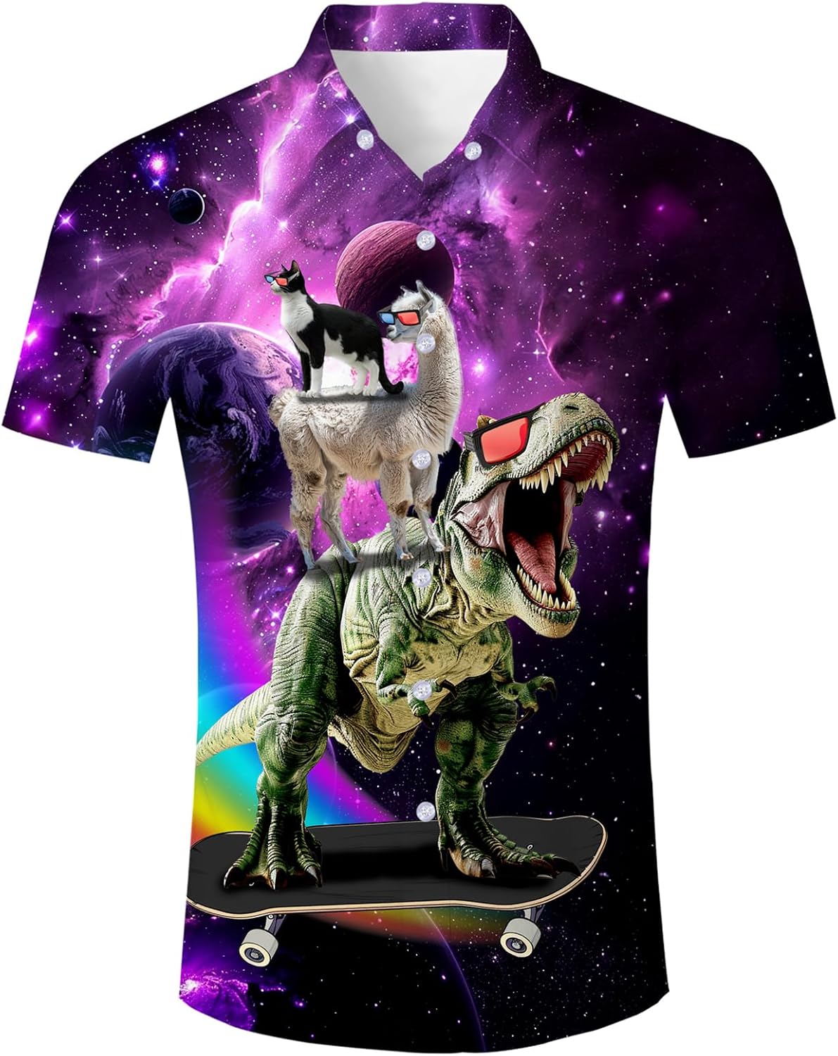 Thumbnail 6 de TUONROAD Hawaiian shirt, 3D cat print