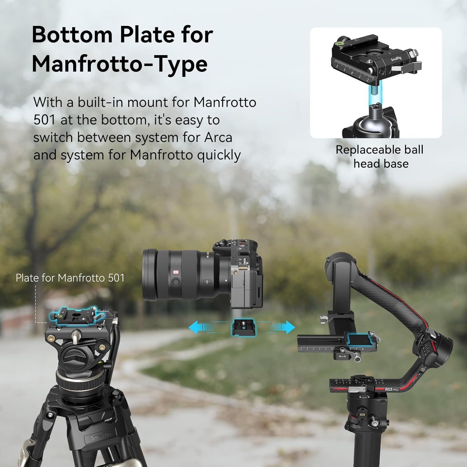 Thumbnail 5 de SMALLRIG Kit plaques Arca-Swiss Manfrotto 4234