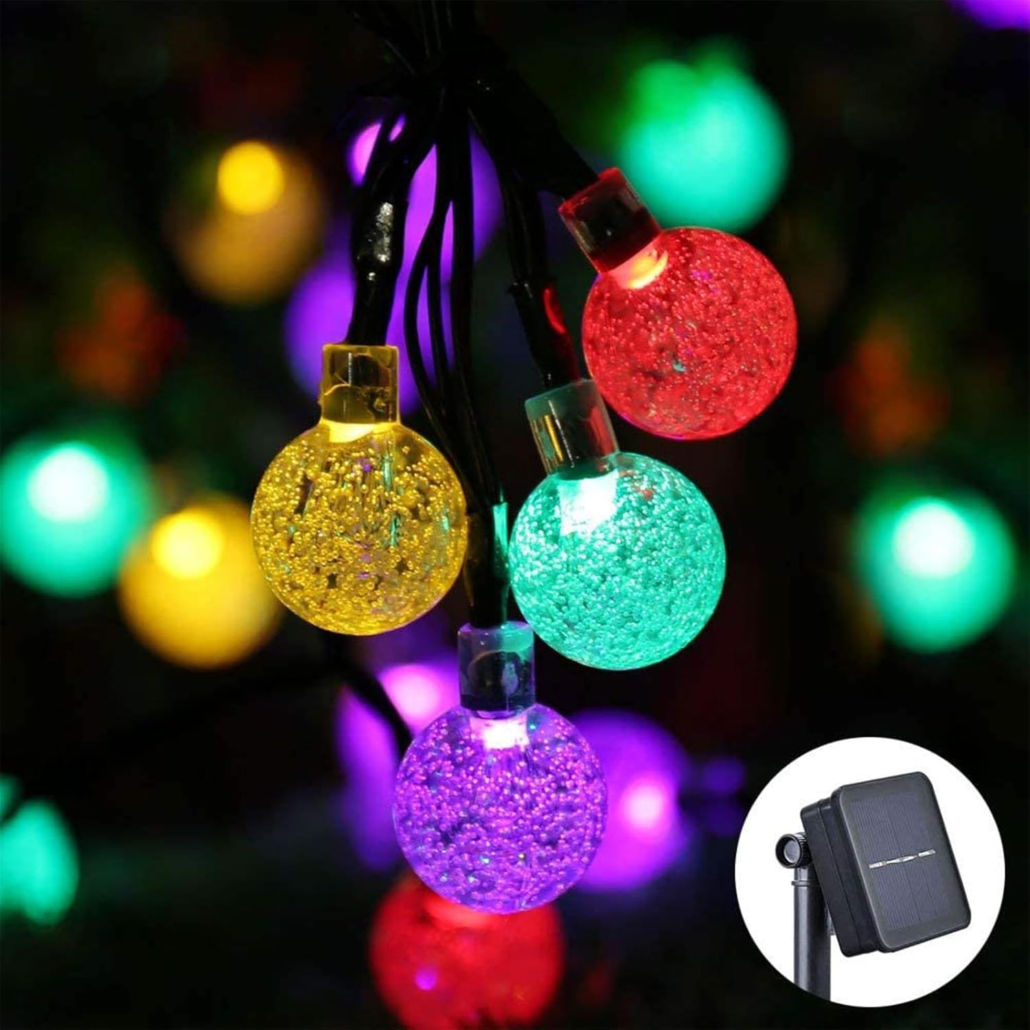 Thumbnail 1 de Moxled Solar Lichterkette Außen 60 LED – 11 m, IP65, 8 Modi bunt