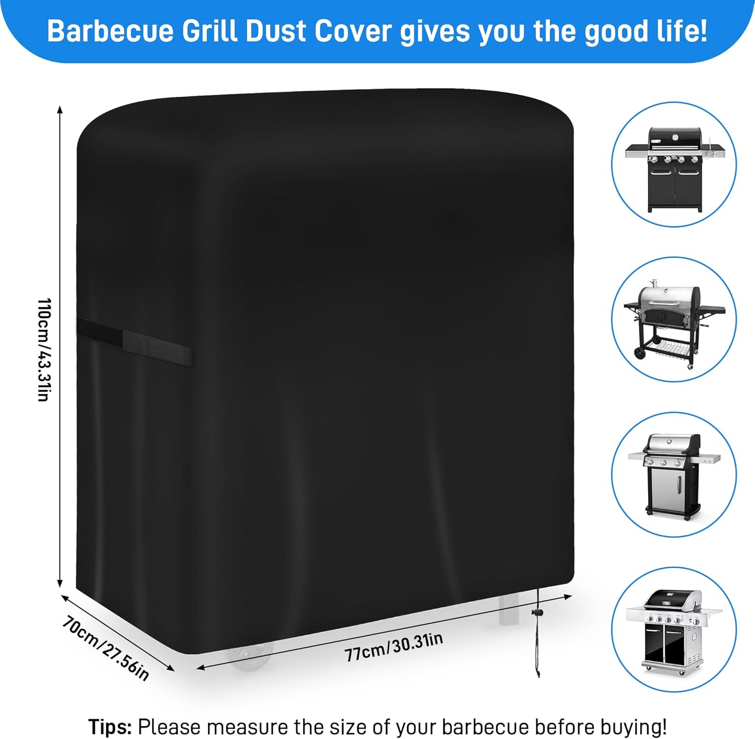 Thumbnail 1 de Yimomoyi Waterproof Barbecue Cover (Oxford 420D) for Large Gas Grills – 77x70x110cm