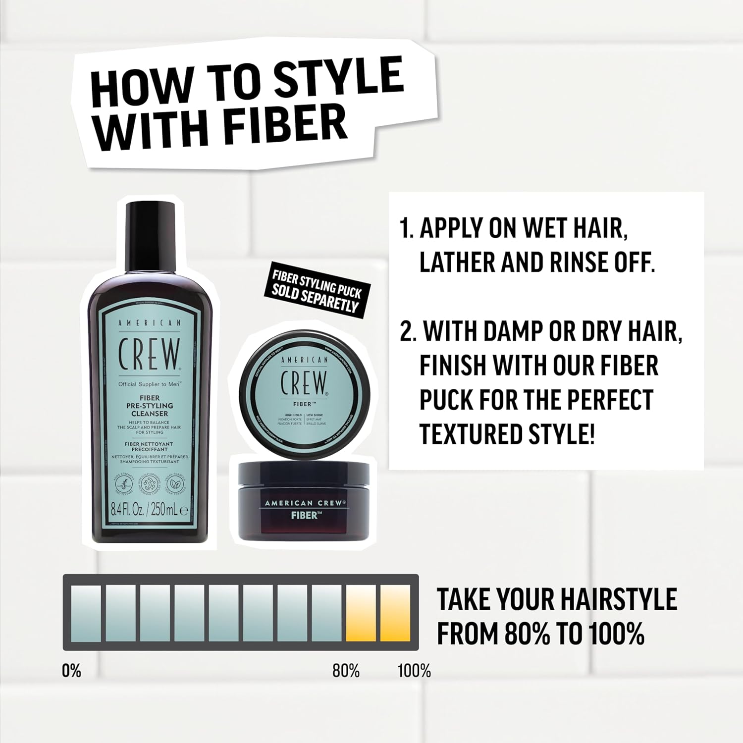 Thumbnail 6 de American Crew Fiber Pre-Styling Shampoo 250 ml
