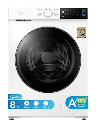 Detalle de Midea Waschmaschine MFV5EW80WBA30 – 8 kg, BLDC-Inverter, A‑30%, weiß