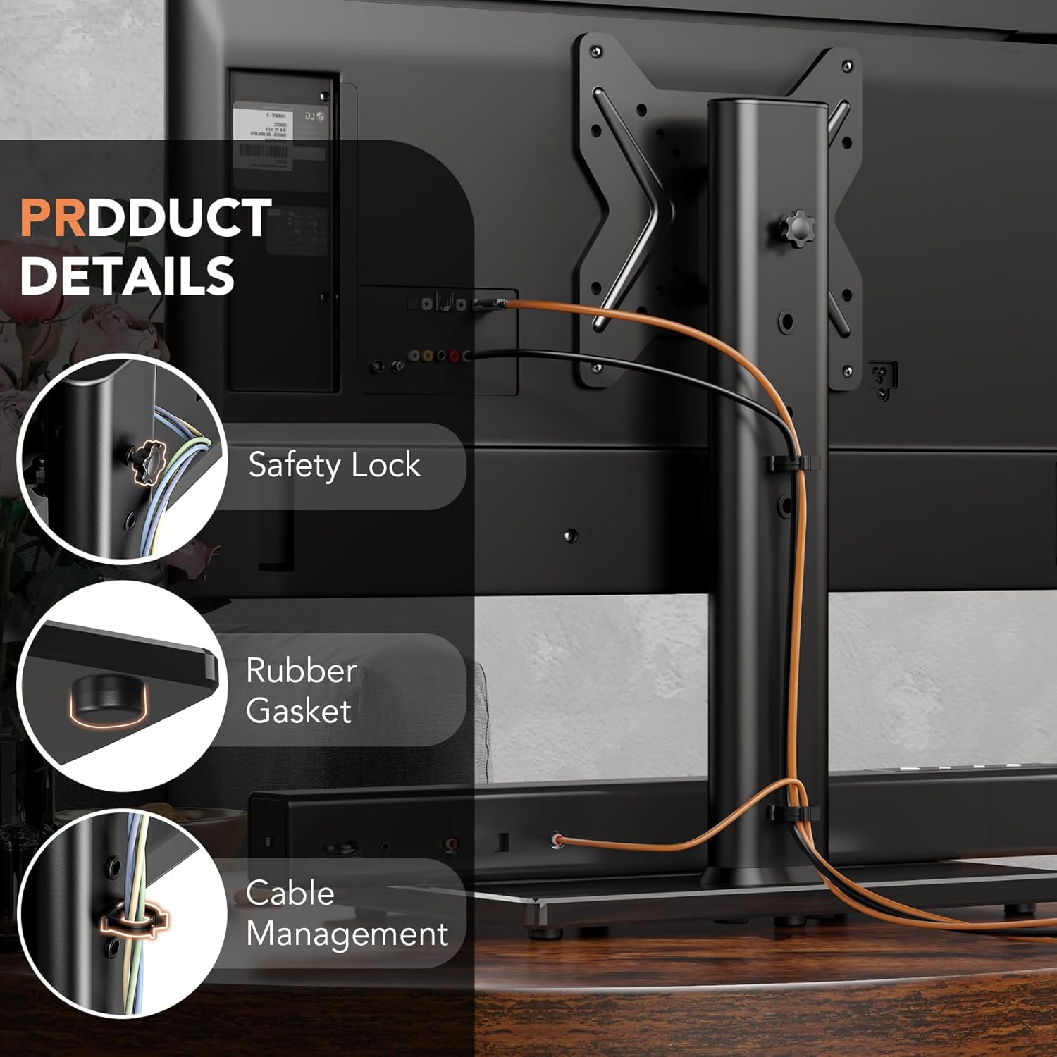 Detalle 2 de Hemudu TV-Standfuß Universal VESA 200x200