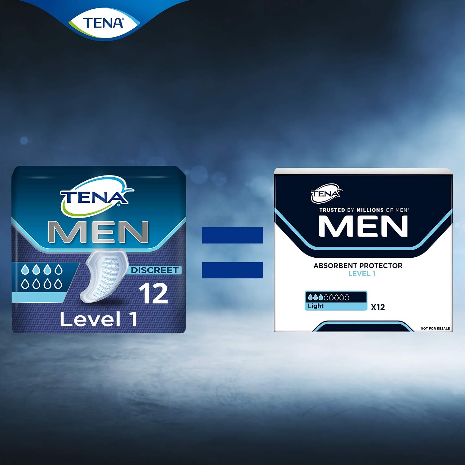 Detalle 2 de TENA Men Absorbent Protector Inkontinenzeinlagen Level 1 – 23 cm, 96 Stück (12 x 8)</>