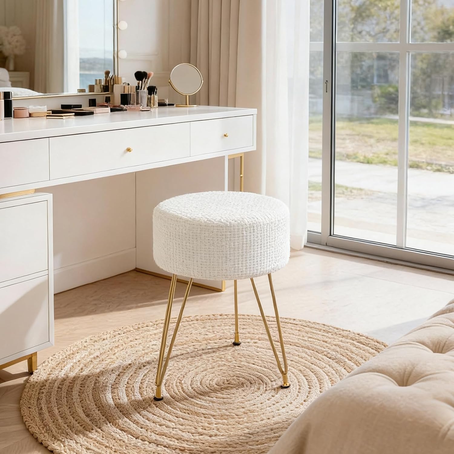Detalle 2 de DUMOS Velvet Vanity Stool