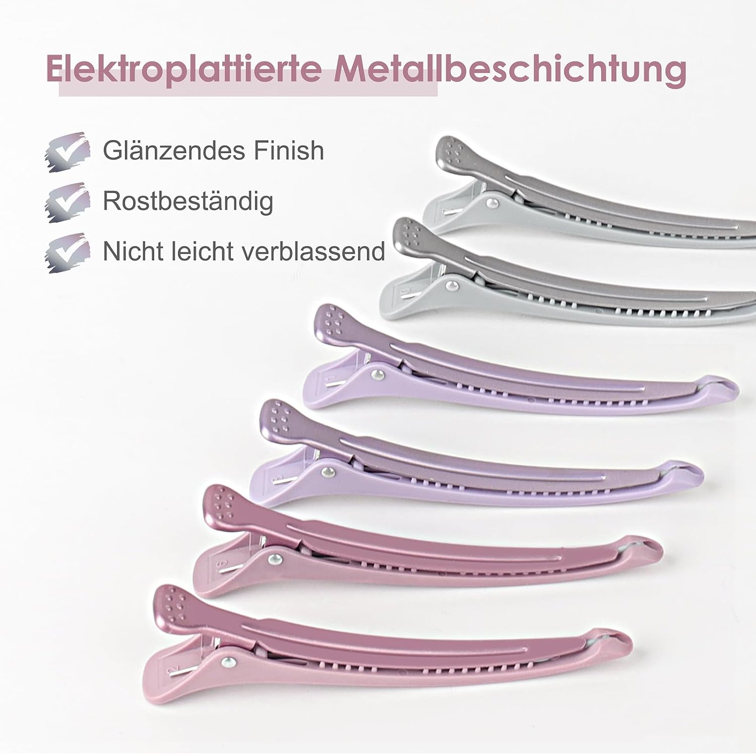 Detalle 2 de AIMIKE 12 Haarklammern Morandi – hochwertige Haarklämmer für präzises Styling