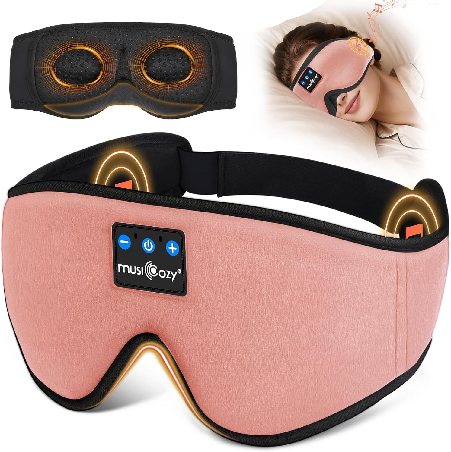 Detalle de MUSICOZY 3D Bluetooth Sleep Mask Headphones with Bluetooth 5.4 and up to 16H playtime