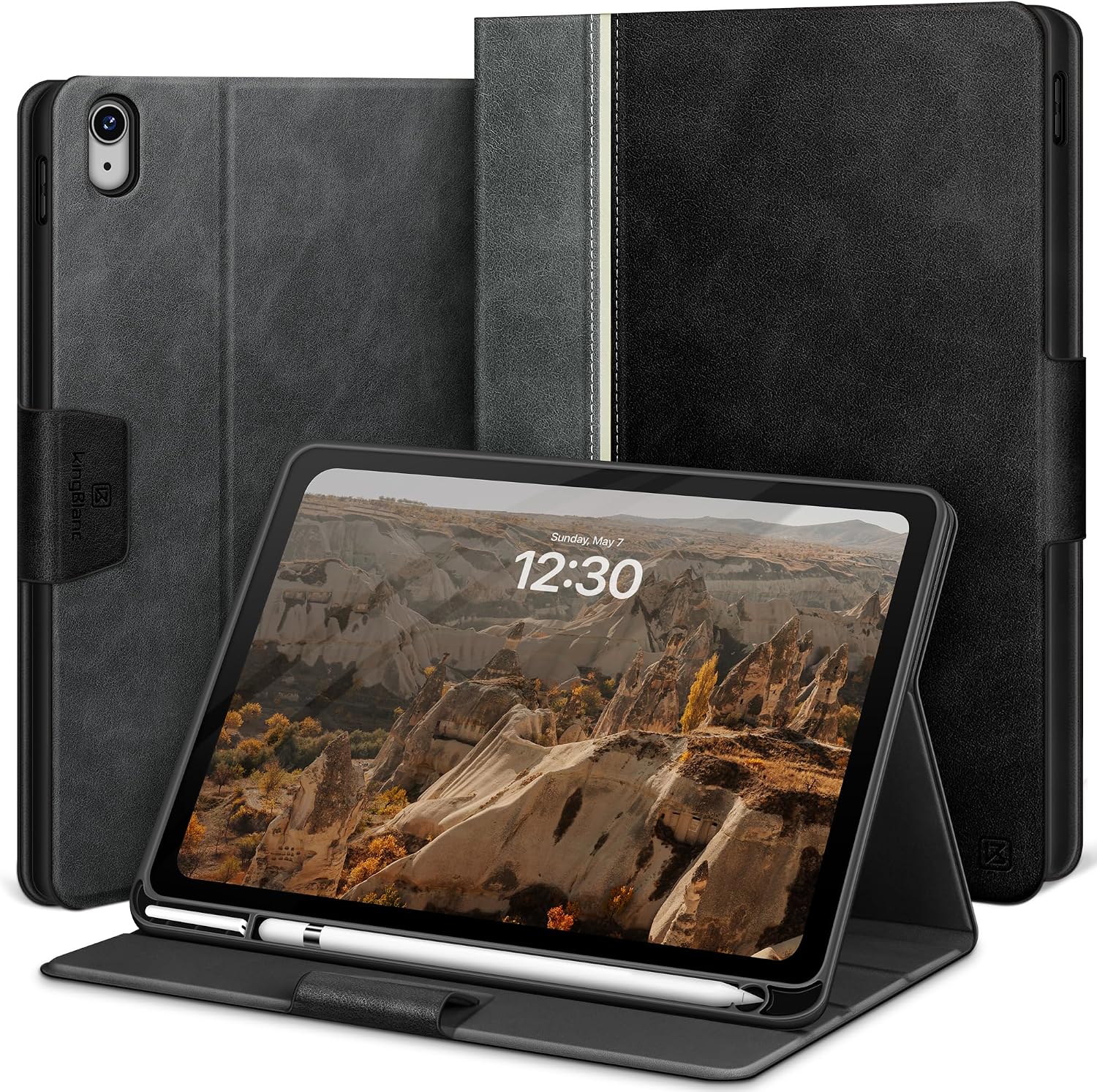 Detalle de KingBlanc Schutzhülle für iPad 11 (A16, 11. Generation 2025) & iPad 10,9 (10. Generation 2022) – mit Stifthalter, Auto Schlaf/Wach & Ständer, Schwarz