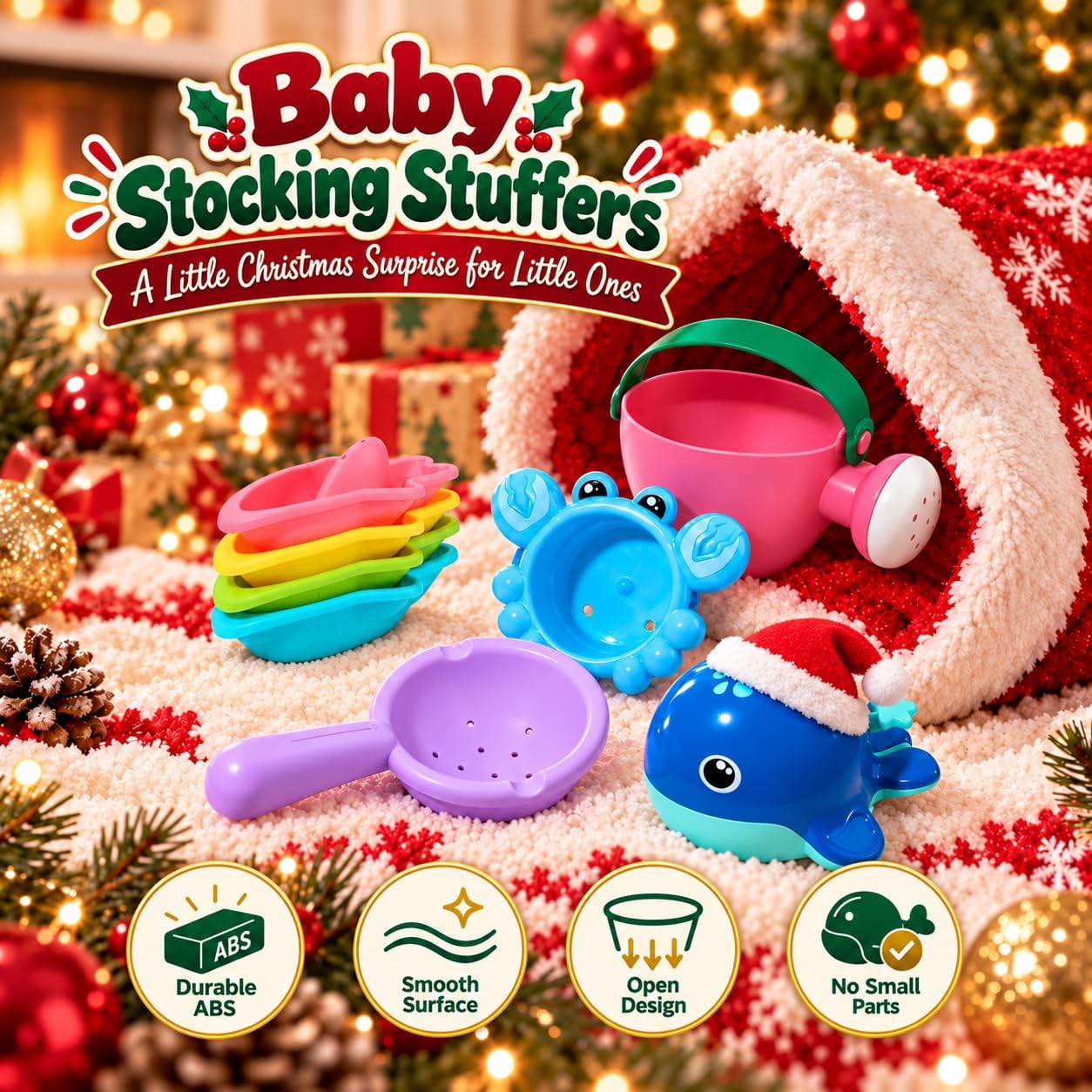 Detalle 2 de Mold Free Bath Toys, 11PCS: Safe, Easy-Clean Floating Boats, Whale, and More for Babies 12+ Months
