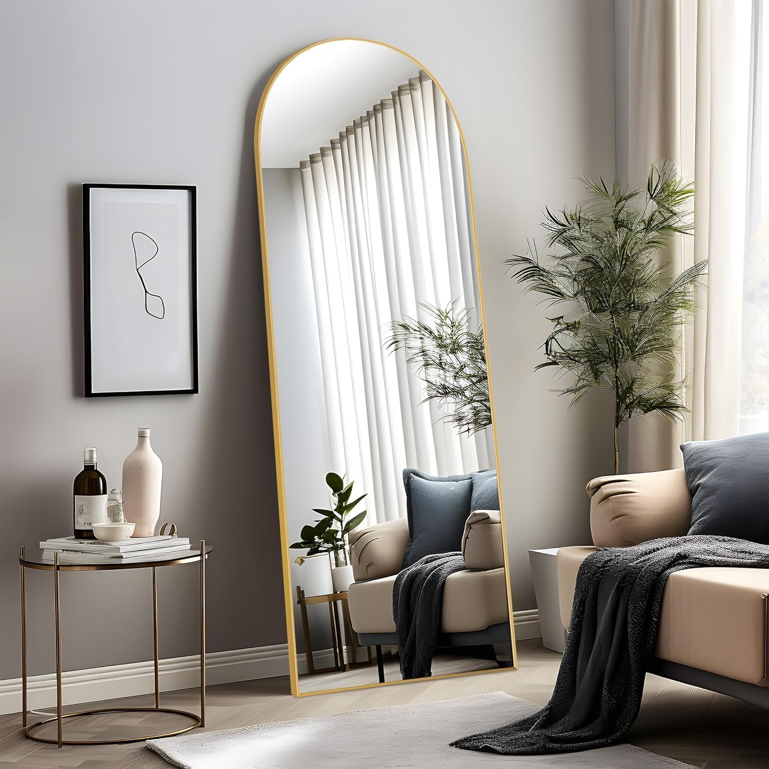 Thumbnail 6 de COFENY Arch Full Length Mirror 150x40 Gold