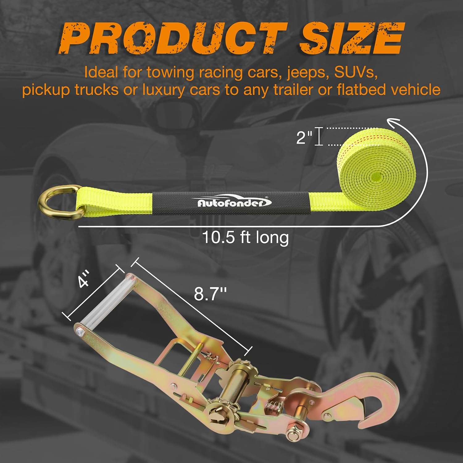 Thumbnail 2 de Autofonder Tire Tie-Down Straps, 2-Inch