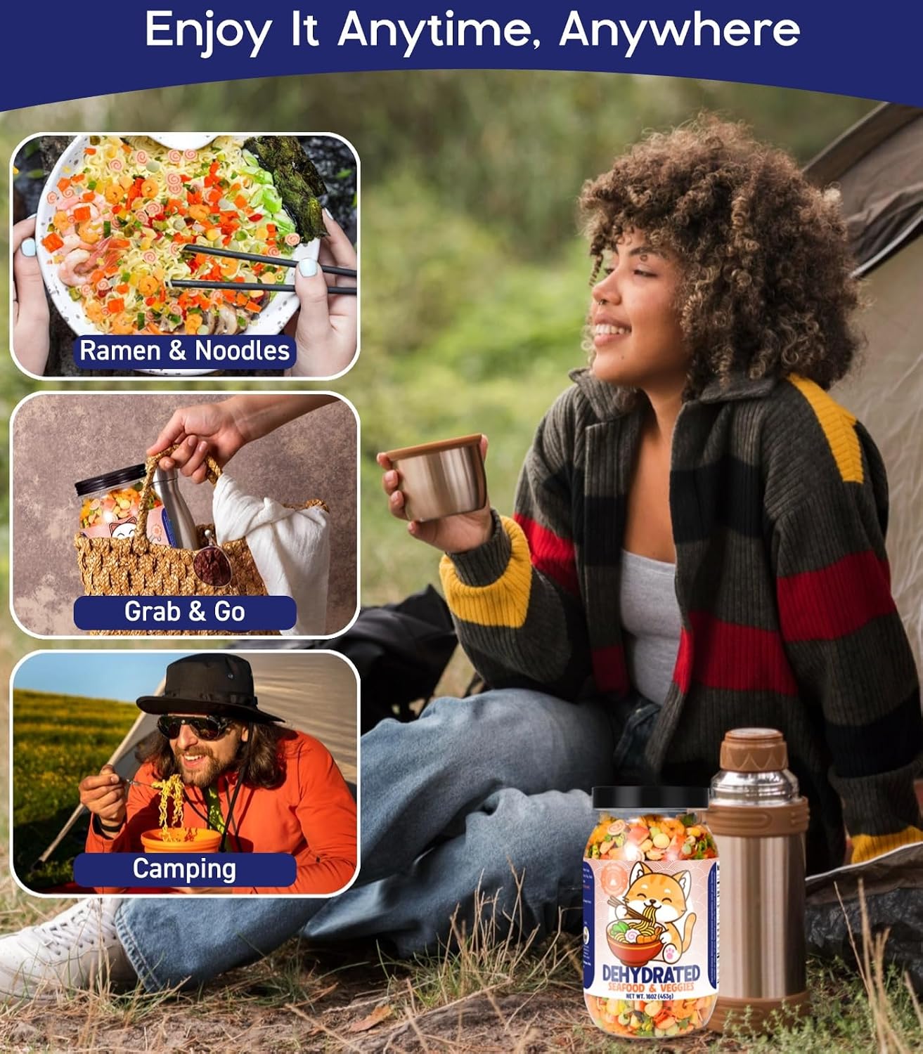 Thumbnail 6 de Egcina 16 oz Freeze-Dried Seafood & Vegetable Mix for Ramen and Soups