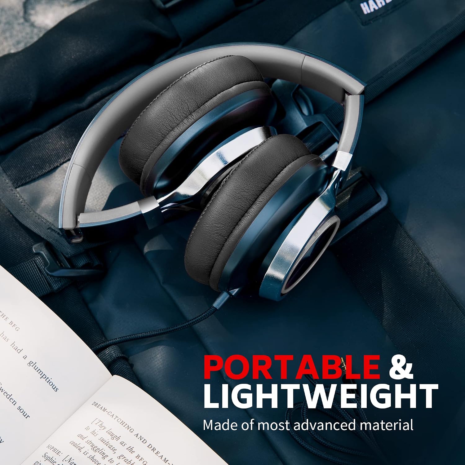 Detalle de COOSII AC01 Wired Over-Ear Headphones with Mic, 3.5mm Jack and Volume Control