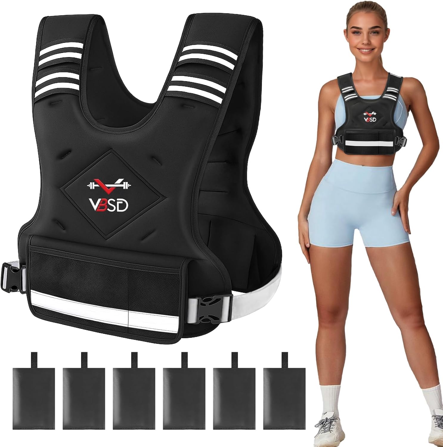 Detalle de VBSD Adjustable Weighted Vest 6lb ⚖