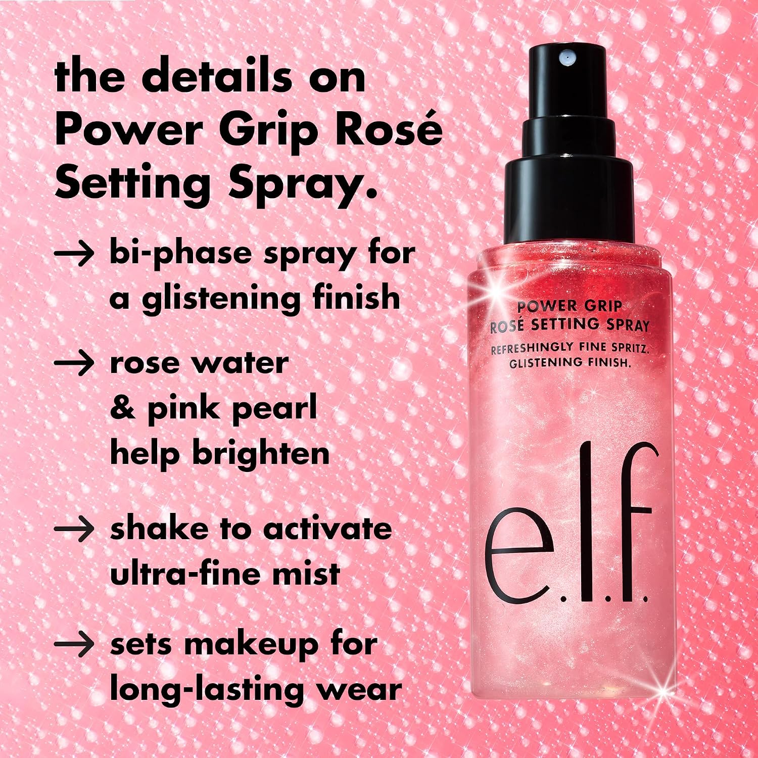 Thumbnail 1 de e.l.f. Power Grip Rosé Setting Spray