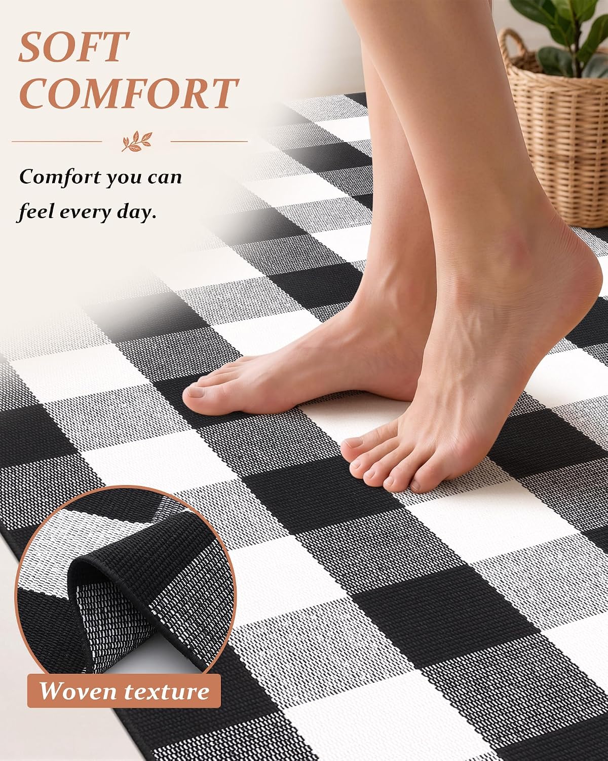 Thumbnail 5 de Grandaily Cotton Doormat, 2'4" x 3'7