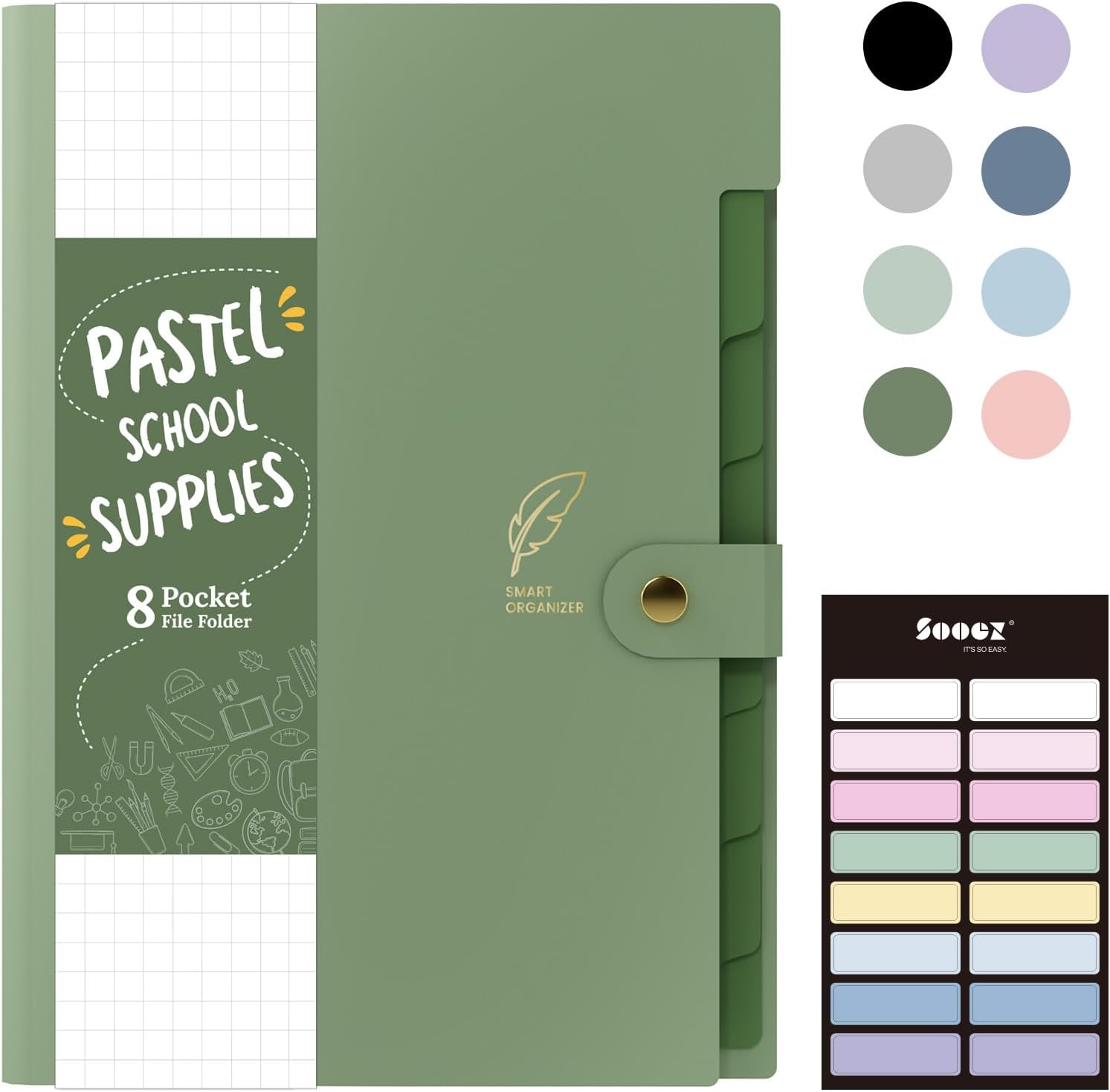 Detalle de Sooez Expanding File Folder, 8 Pockets