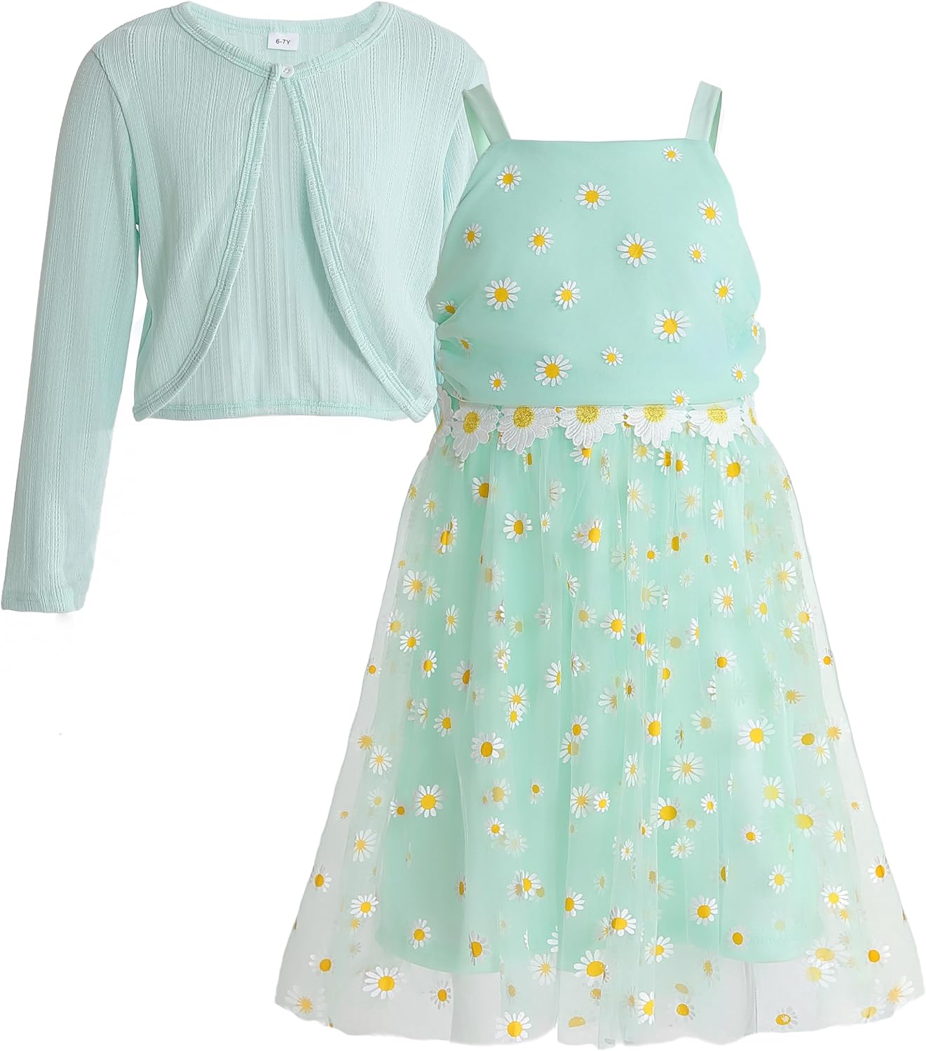Detalle de Girls' Tulle Dress and Cardigan Set