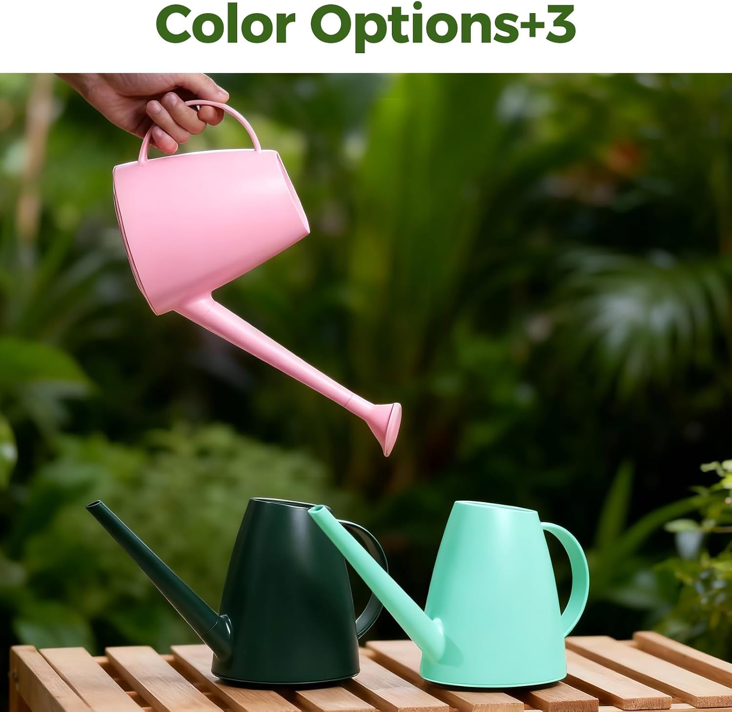Detalle de Bamworld Watering Can for Indoor Plants Long Spout – 1.8L (Pink)