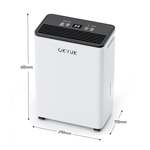 Thumbnail 2 de OKYUK Deshumidificador de 12L con indicador digital de humedad (hasta 40 m²), apagado automático