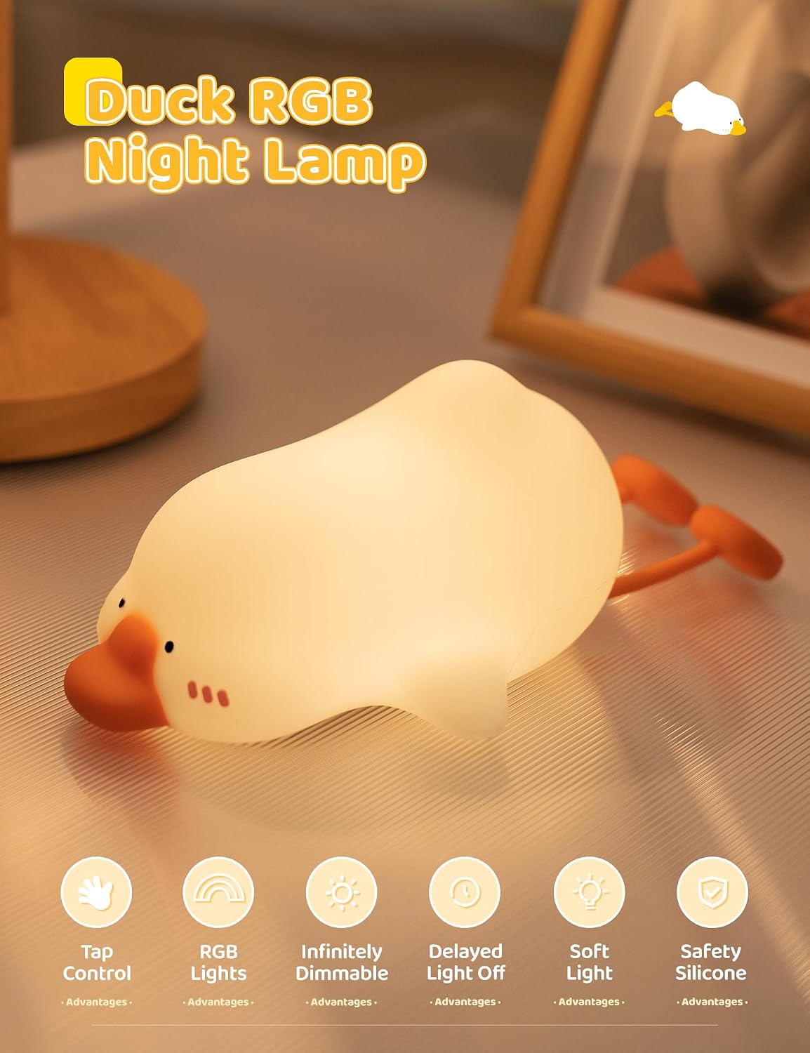 Detalle 2 de IHALO Veilleuse bébé silicone au canard