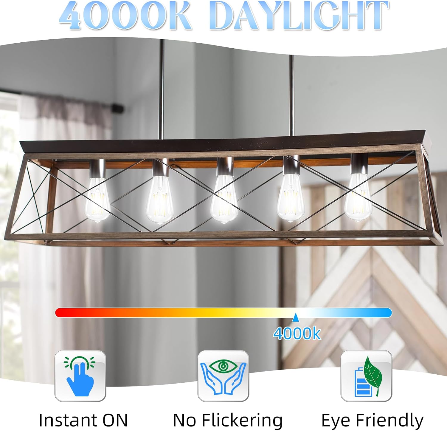 Thumbnail 2 de GvvooHome ST58 LED Edison Bulbs, 6W, 4000K, Clear Glass, 12-Pack
