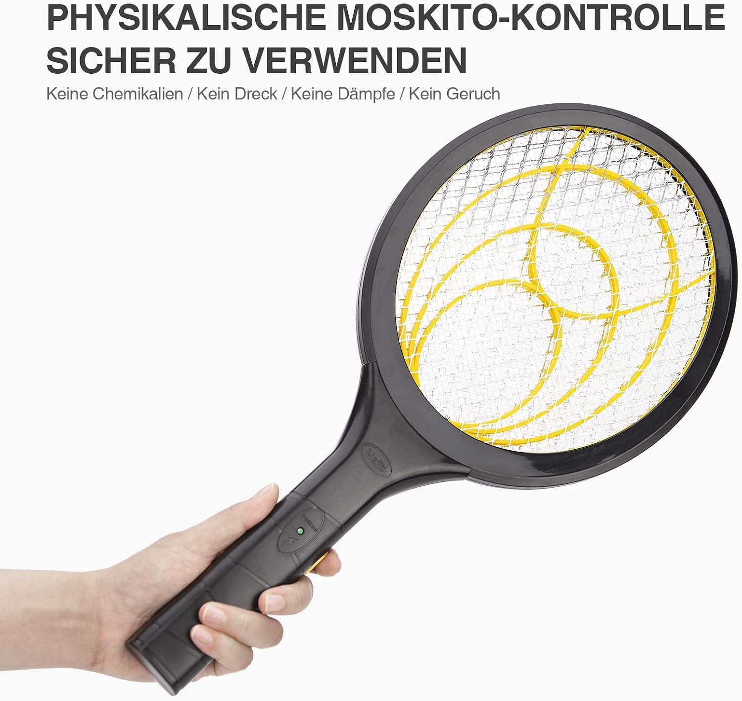 Thumbnail 6 de mafiti Elektrische Fliegenklatsche – Insektenvernichter mit herausnehmbaren Batterien (Gelb/Schwarz)
