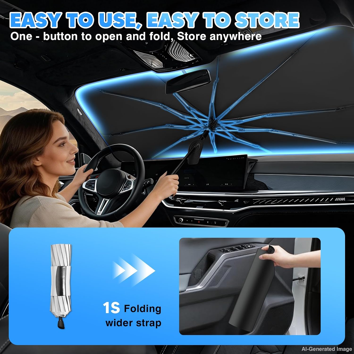 Thumbnail 6 de KUST Windshield Sun Shade Umbrella for VW Atlas