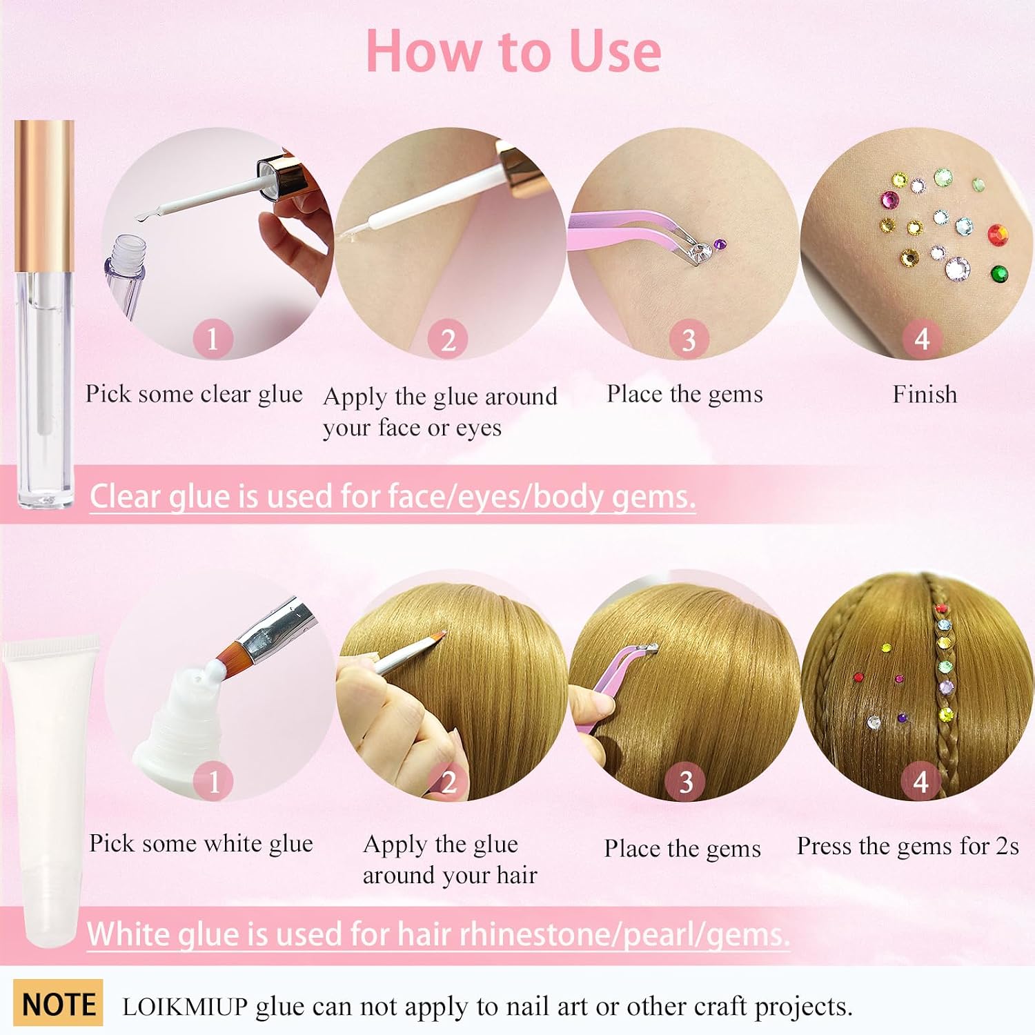 Thumbnail 5 de Face and Hair Gem Kit with Makeup Glue