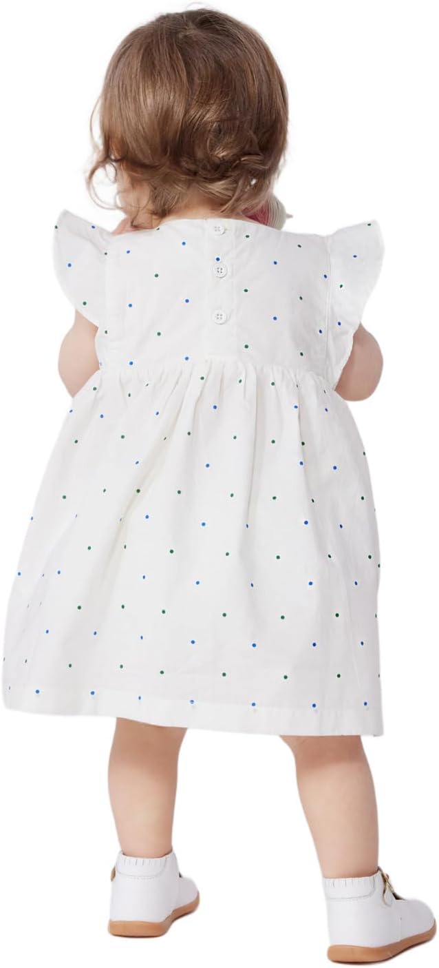 Thumbnail 6 de Petit Bateau robe manches courtes et bloomer bébé fille en coton blanc à pois