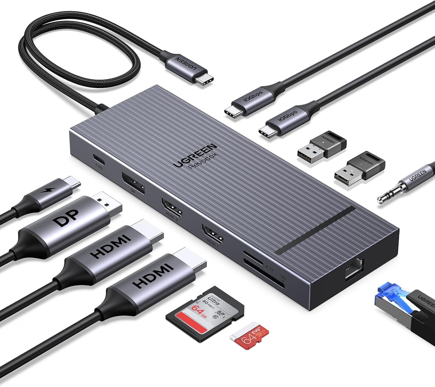 Detalle de UGREEN USB-C Docking Station 12-in-1