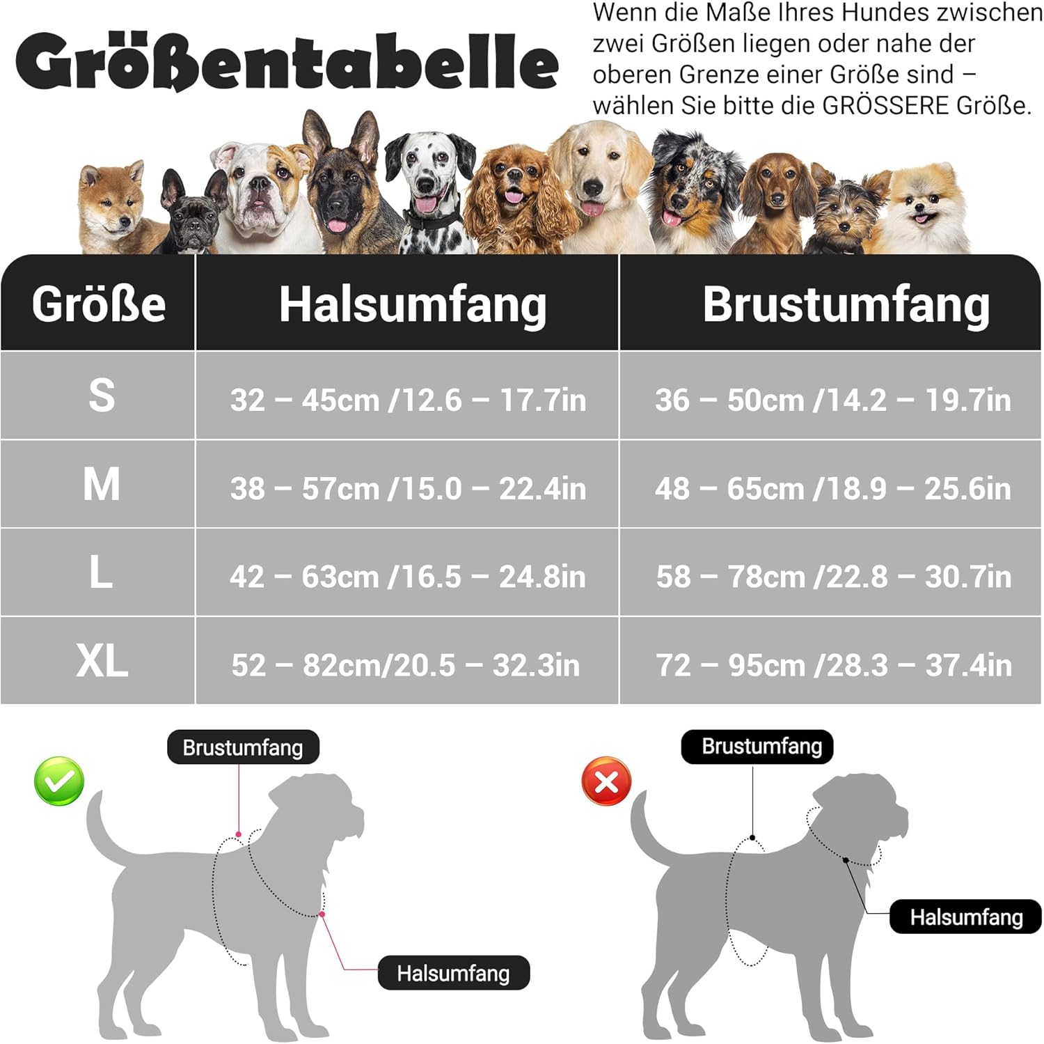 Detalle 2 de Funfox Hundegeschirr Grosse Hunde XL