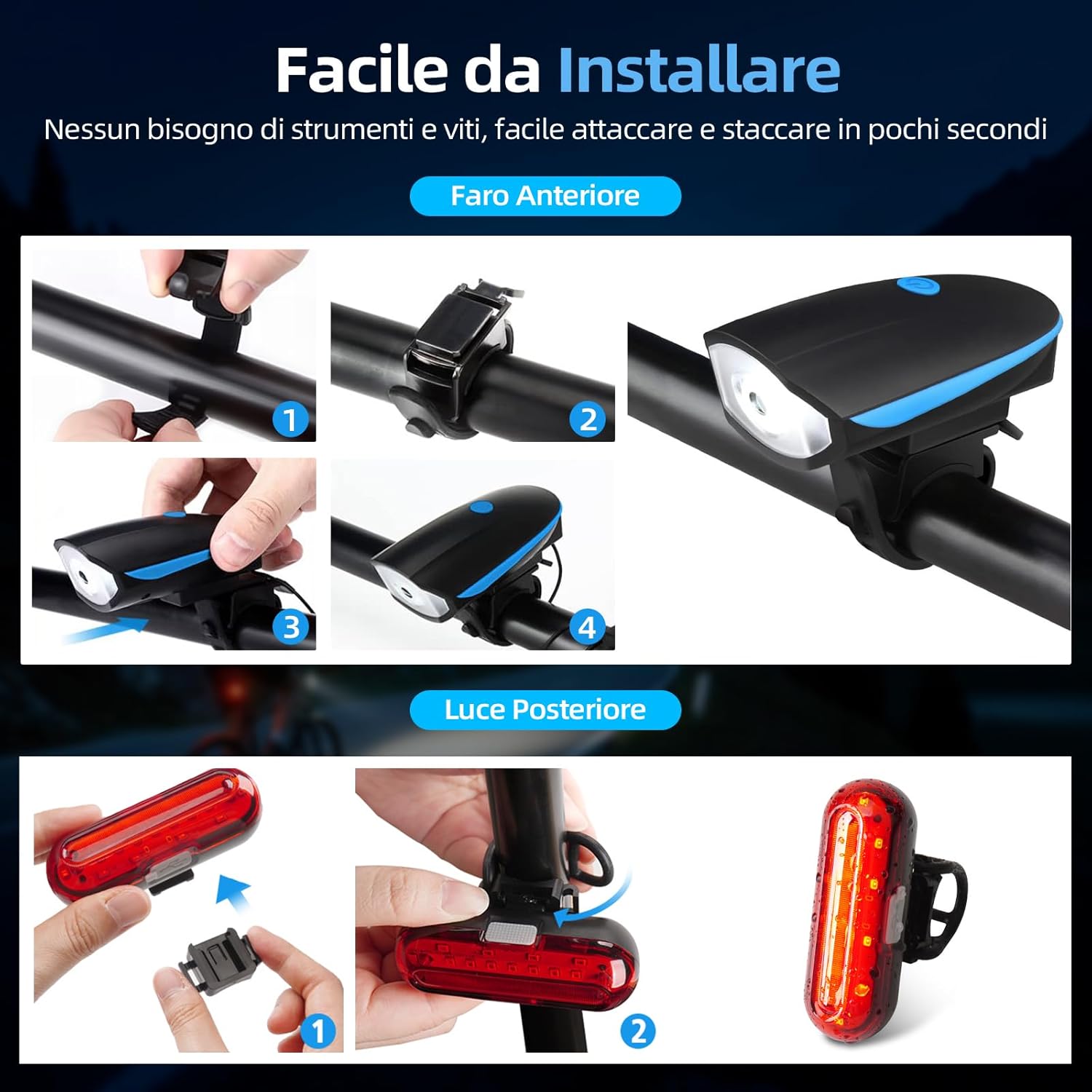 Thumbnail 5 de Gobikey Luci Bicicletta 1200 mAh LED