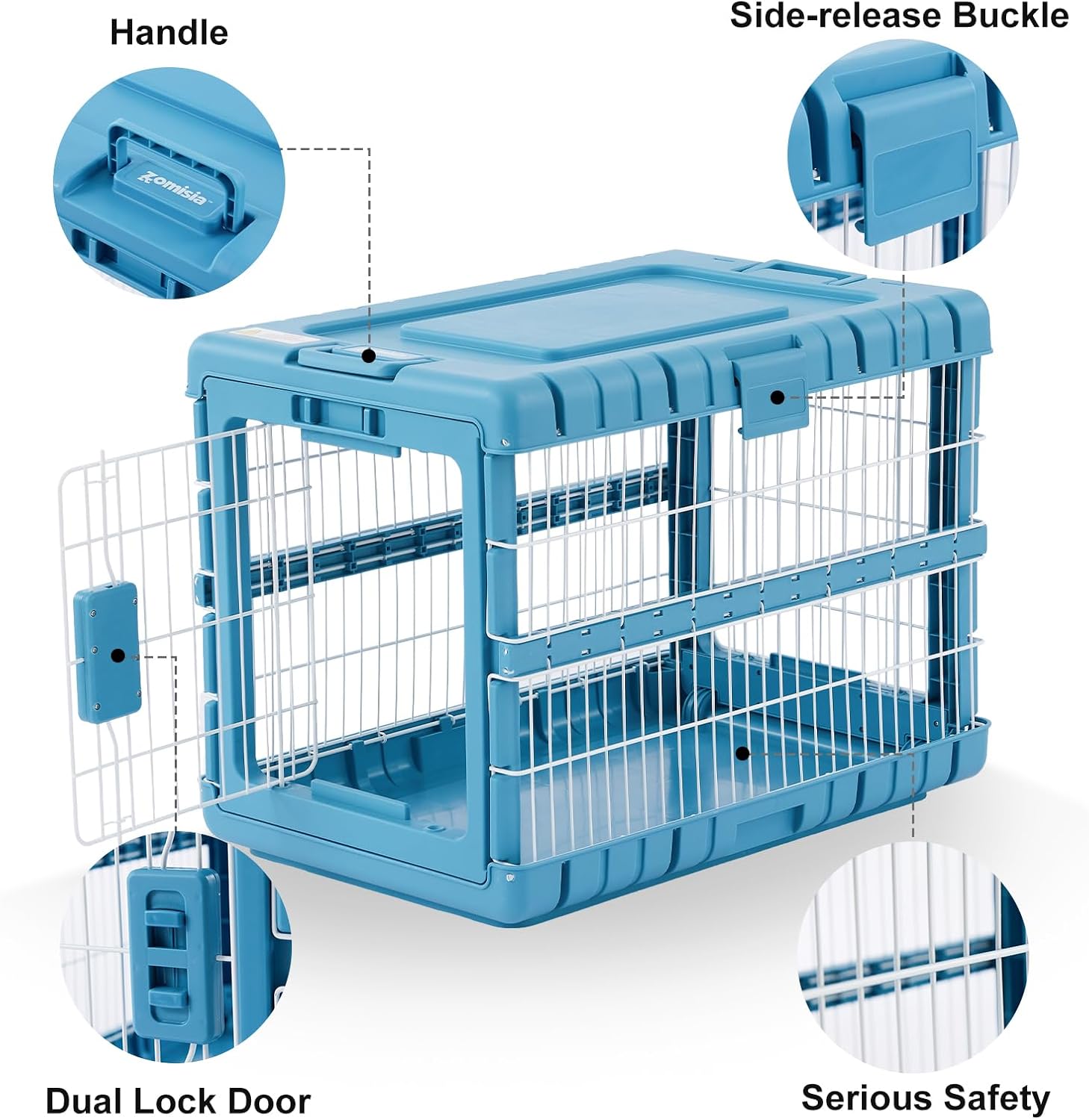 Detalle 1 de ZOMISIA Collapsible Dog Crate, 36-Inch