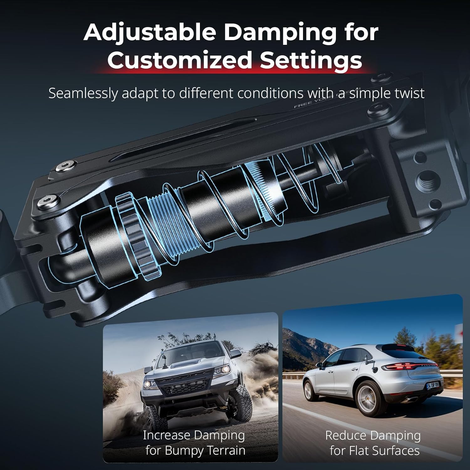 Thumbnail 2 de SMALLRIG Mini Electronic Shock Absorber Arm with 5-Inch Vacuum Suction Cup and Double Spring Damping