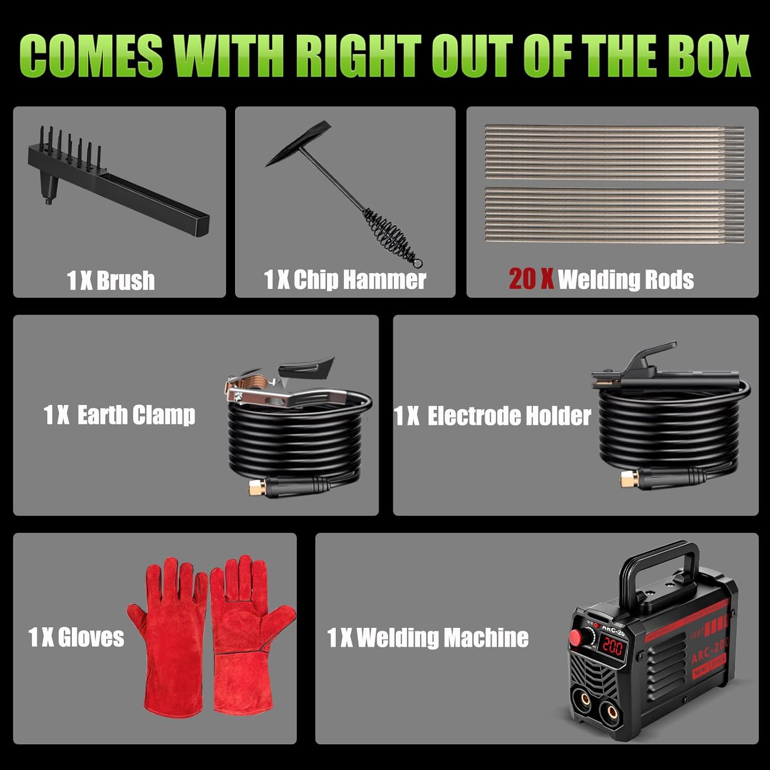 Thumbnail 6 de Hpoouo 200Amp Stick Welder 110V with 20 rods