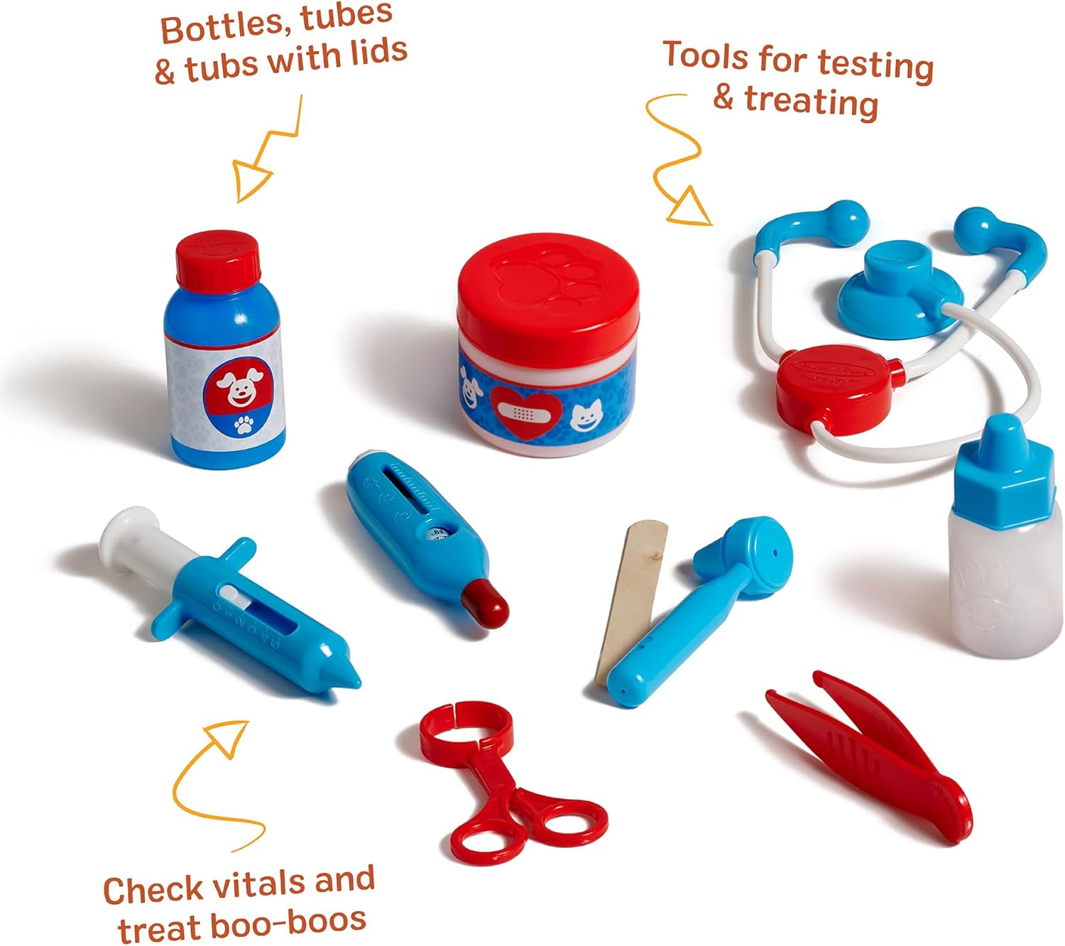 Detalle de Melissa & Doug Pet Vet Set — Animal Care Kit for Kids (Ages 3+)
