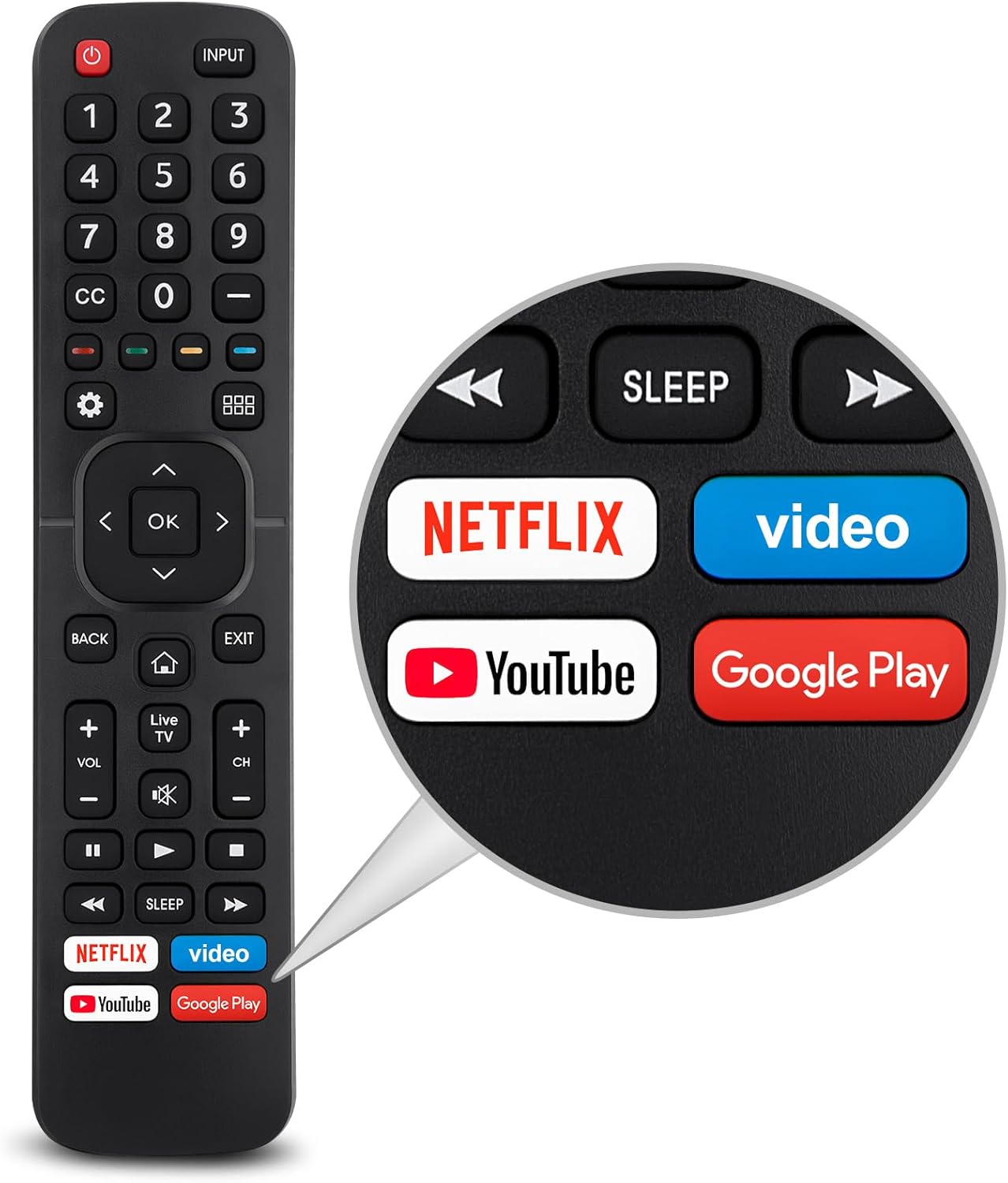 Detalle de for Hisense TV Remote Replacement EN2A27 — Fully Compatible with Hisense Smart TVs