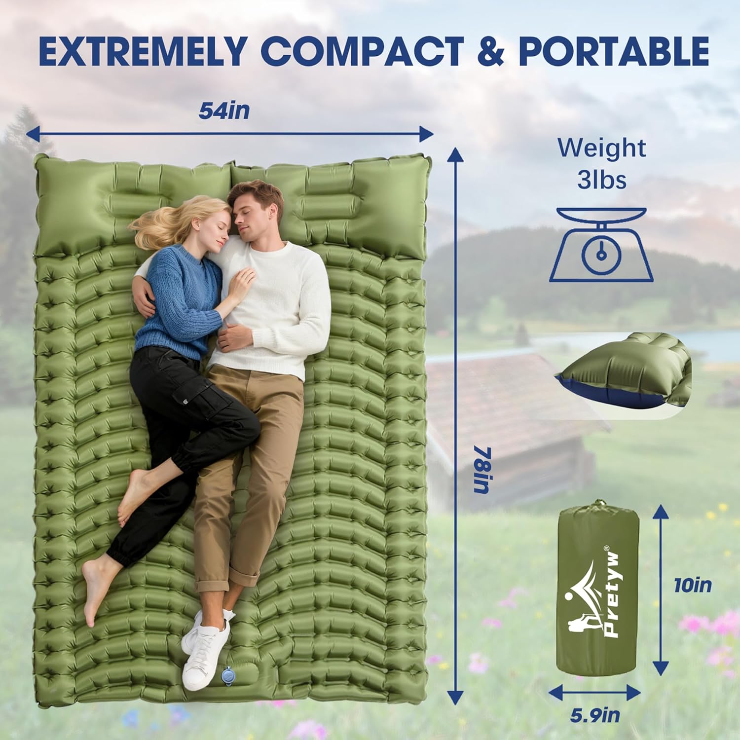 Detalle de Pretyw Double Sleeping Pad for Camping