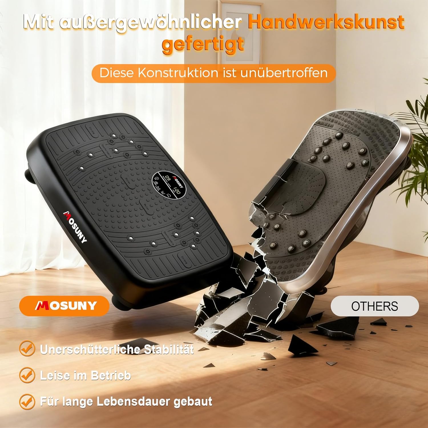 Detalle de MOSUNY Vibrationsplatte 450 LBS für Home Fitness